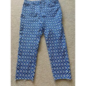 Needle Cloth Women's Blue White Floral Skinny Ankle Pants Size 14